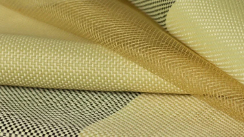 gelbes Aramid - Kunststoffgewebe